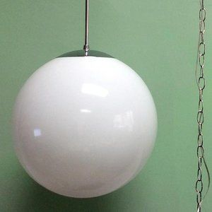 White acrylic pendant globe